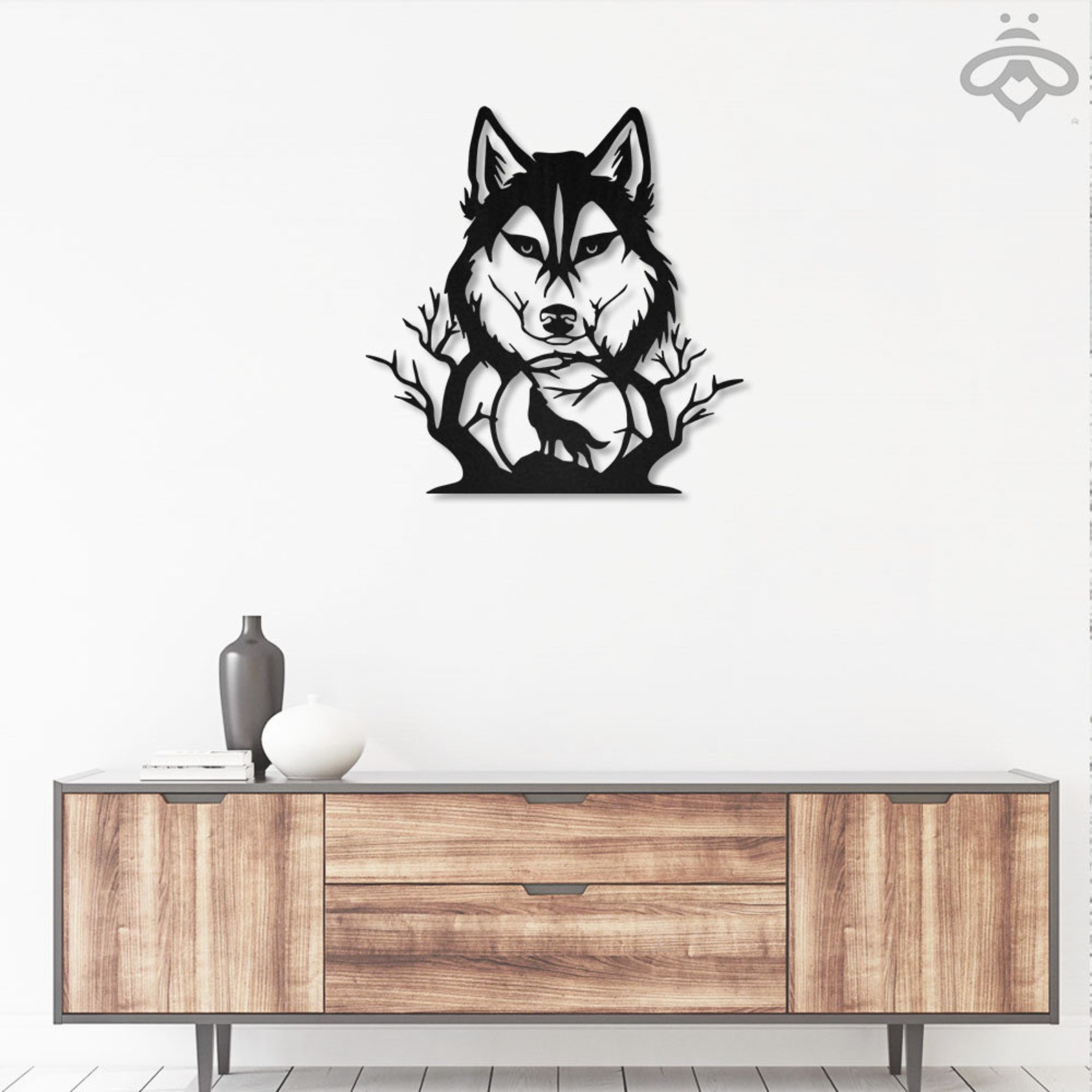 Wolf Metal Wall Art With LED Lights Howling Wolf Sign Etsy