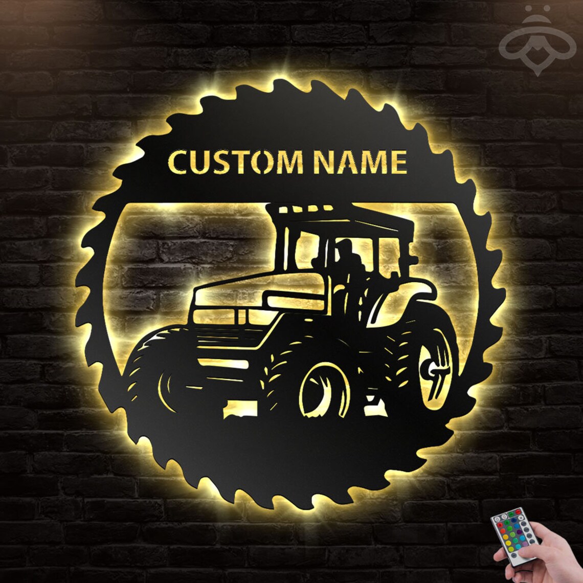 Custom Tractor Metal Wall Art With LED Lights Personalized Etsy