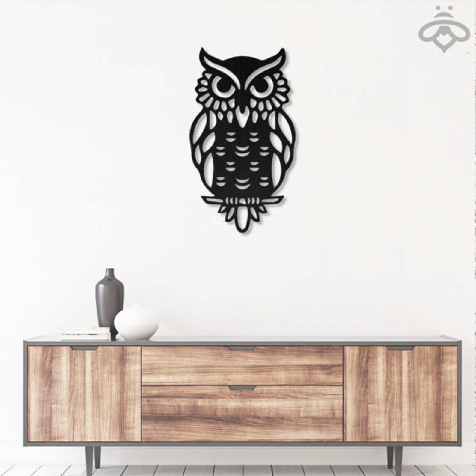 Owl Metal Wall Art With LED Lights Owl Sign Decoration For Etsy