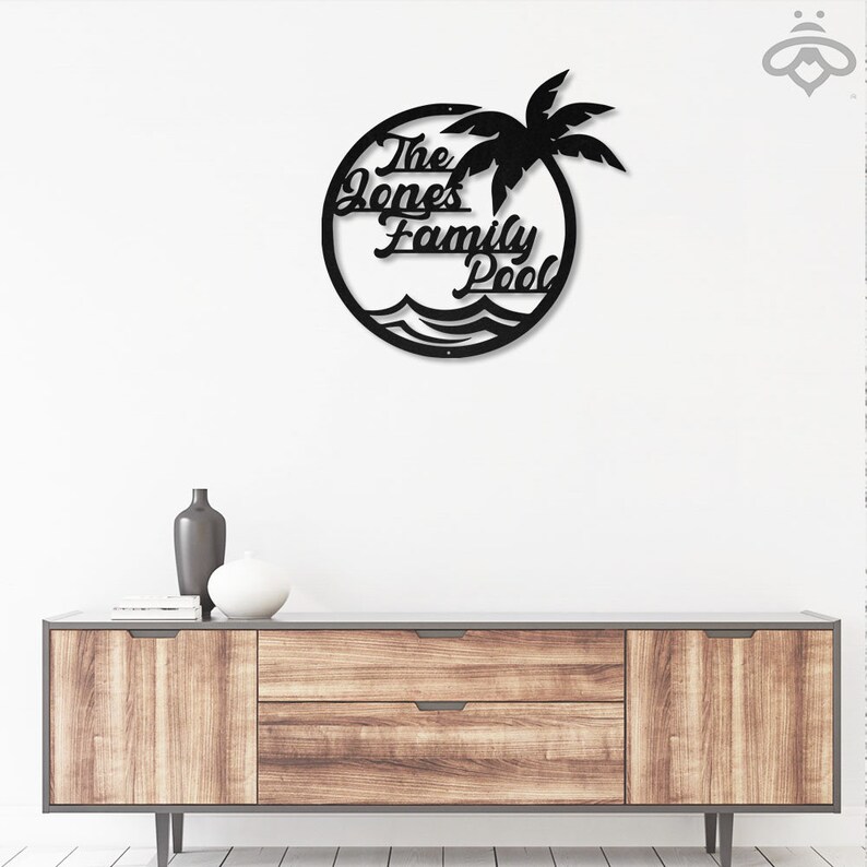 Custom Beach House Metal Wall Art With Led Lights Etsy