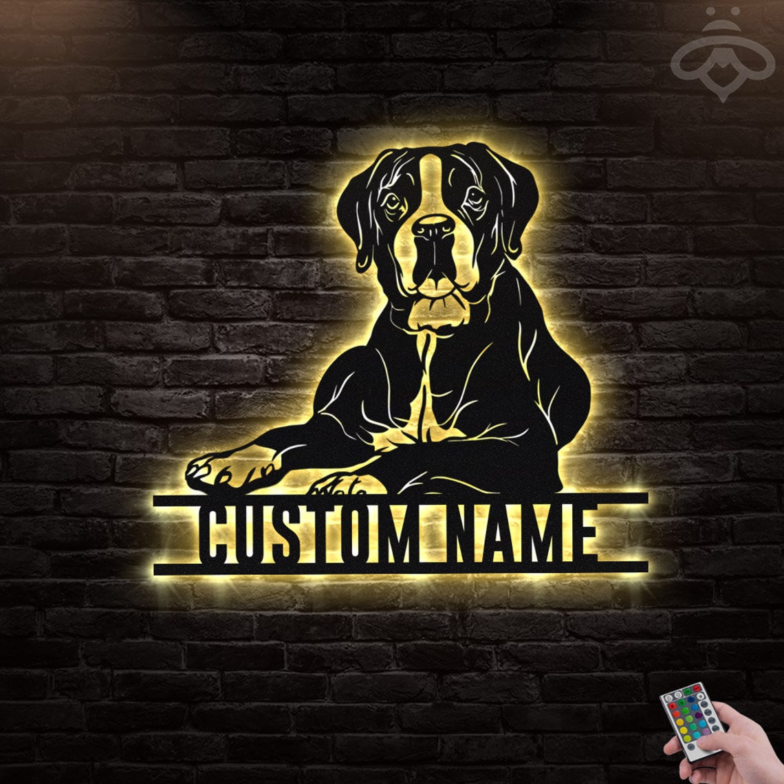 Custom Boxer Dog Metal Wall Art With Led Lights Personalized Etsy