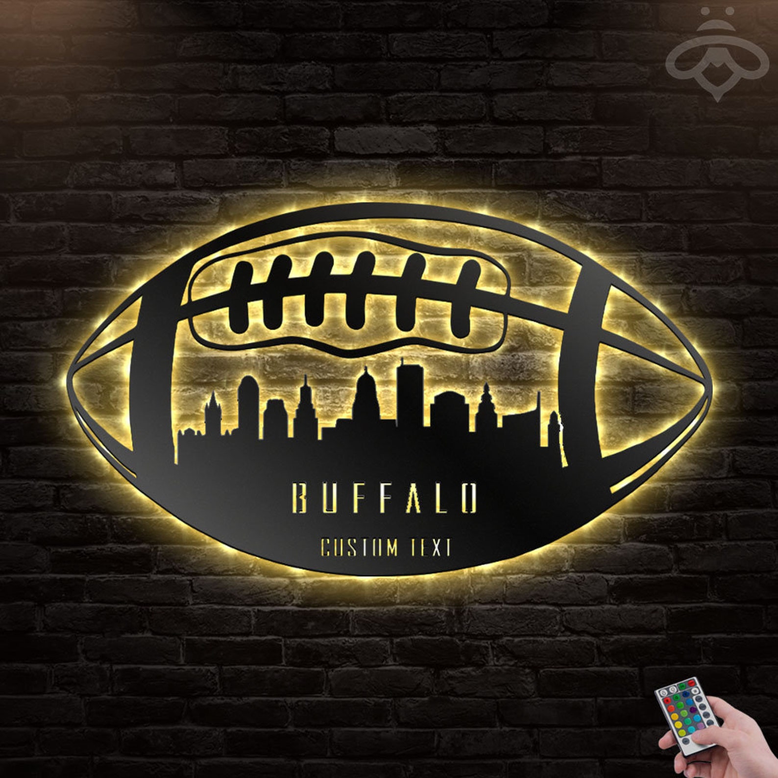 Custom Buffalo Football Metal Wall Art With Led Lights Etsy