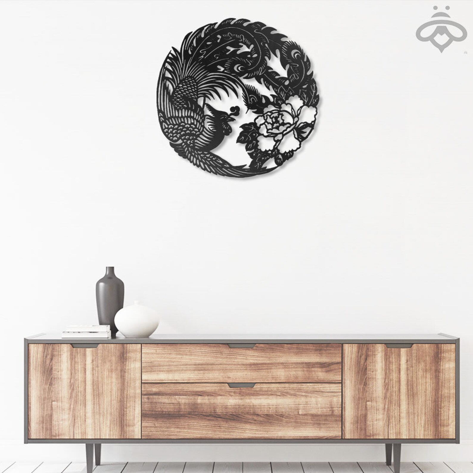 Phoenix Metal Wall Art avec lumières LED Phoenix Bird Black Etsy France