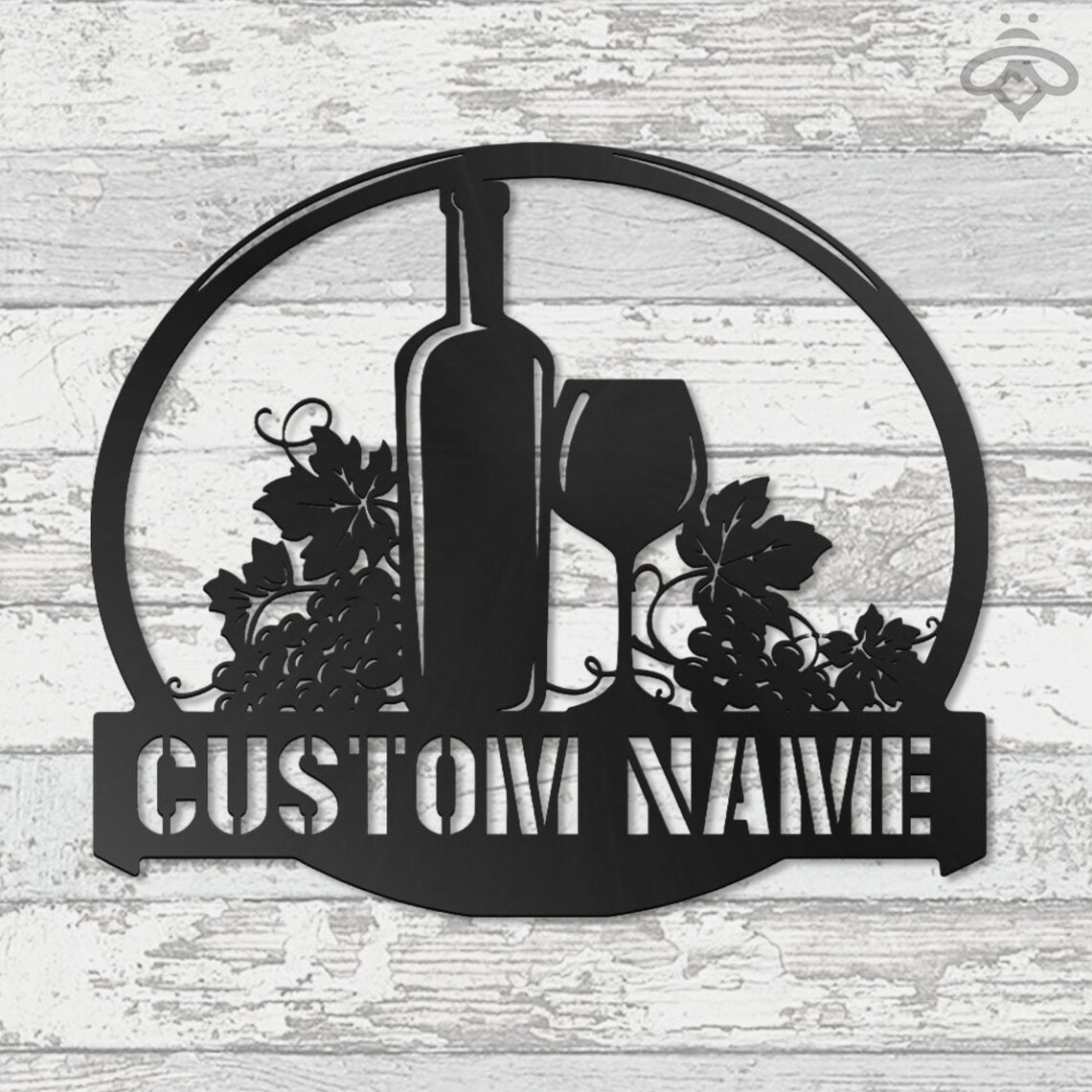 Custom Wine Metal Wall Art With Led Lights Personalized Wine Etsy