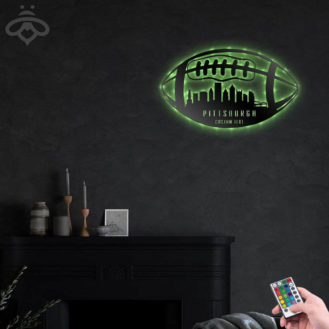 Custom Pittsburgh Football Metal Wall Art With Led Lights Etsy