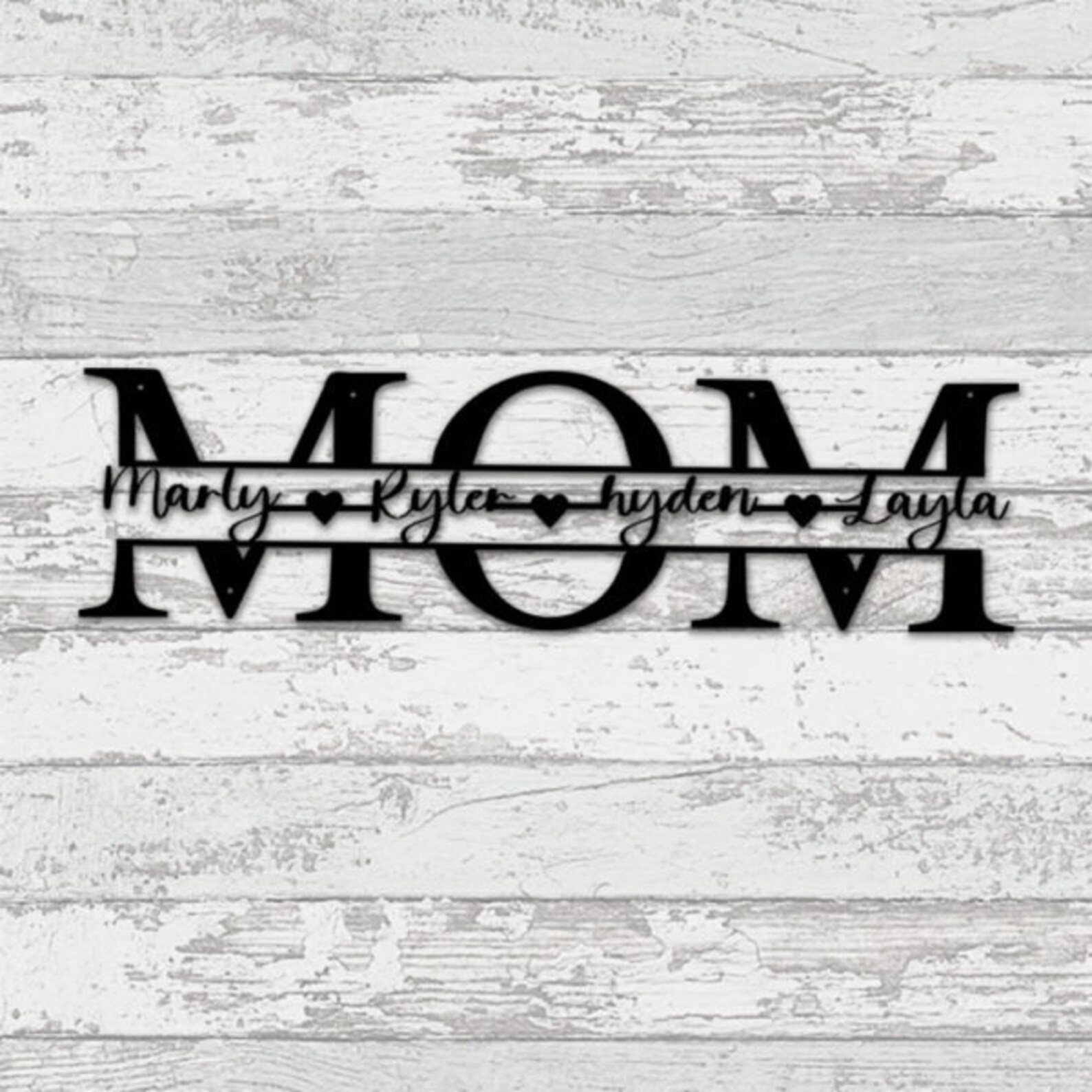 Personalized Mom Metal Wall Art Personalized Mom Sign Led Etsy