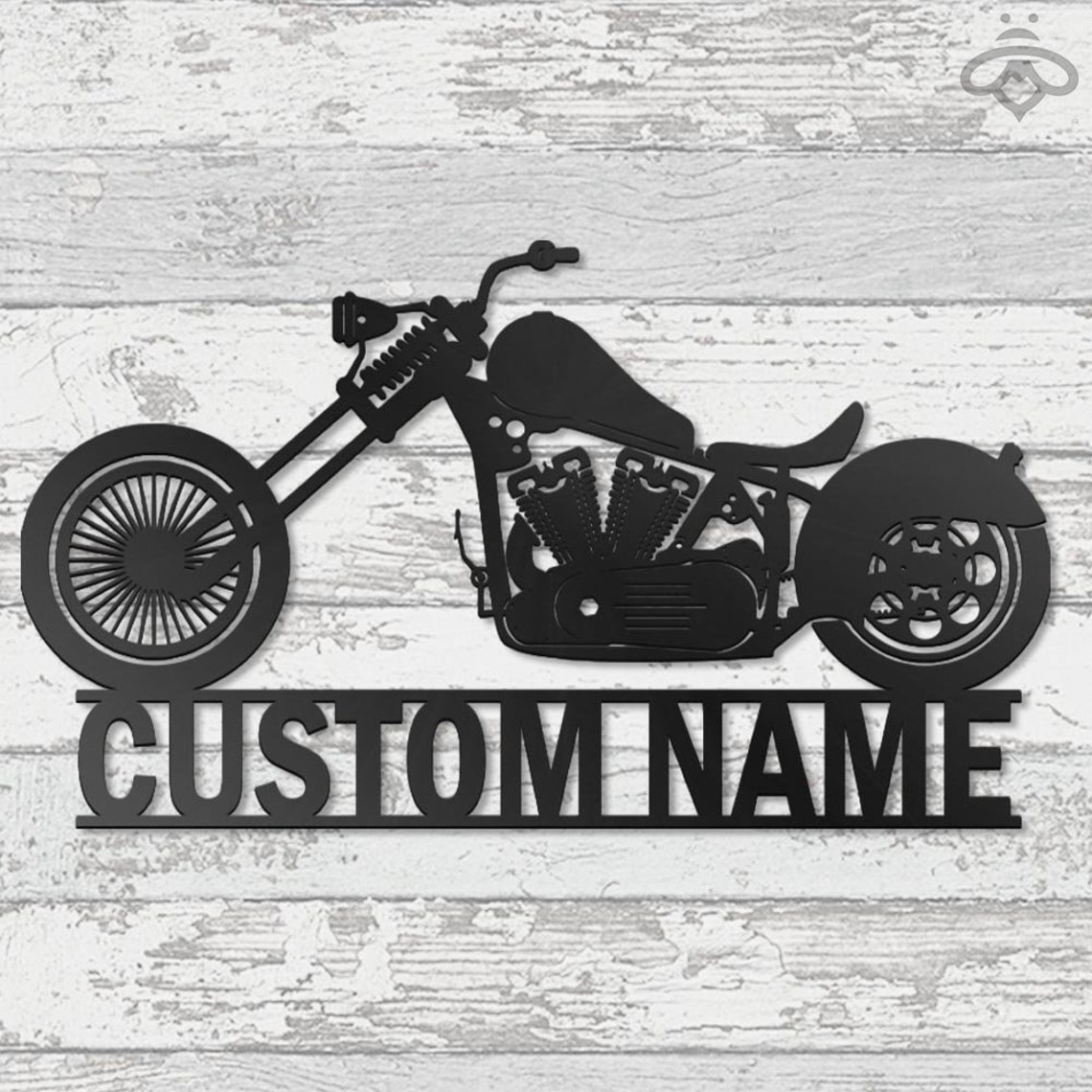 Custom Motorcycle Metal Wall Art With Led Lights Personalized Etsy