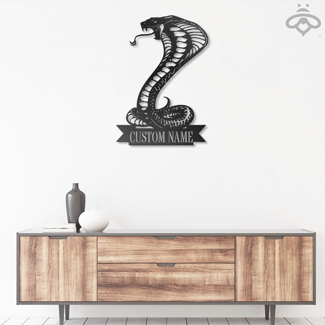 Custom King Cobra Snake Metal Wall Art With Led Lights | Etsy