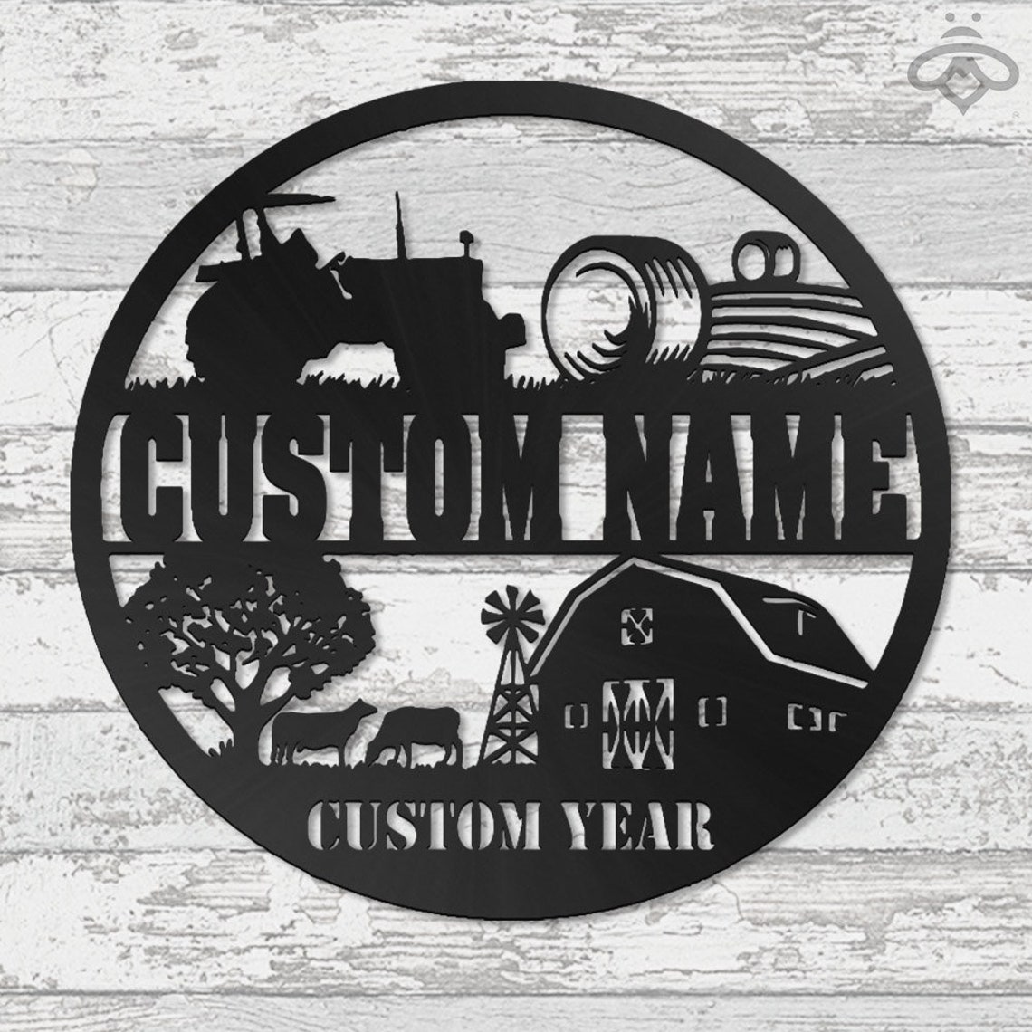 Custom Farm Metal Wall Art With Led Lights Personalized Etsy