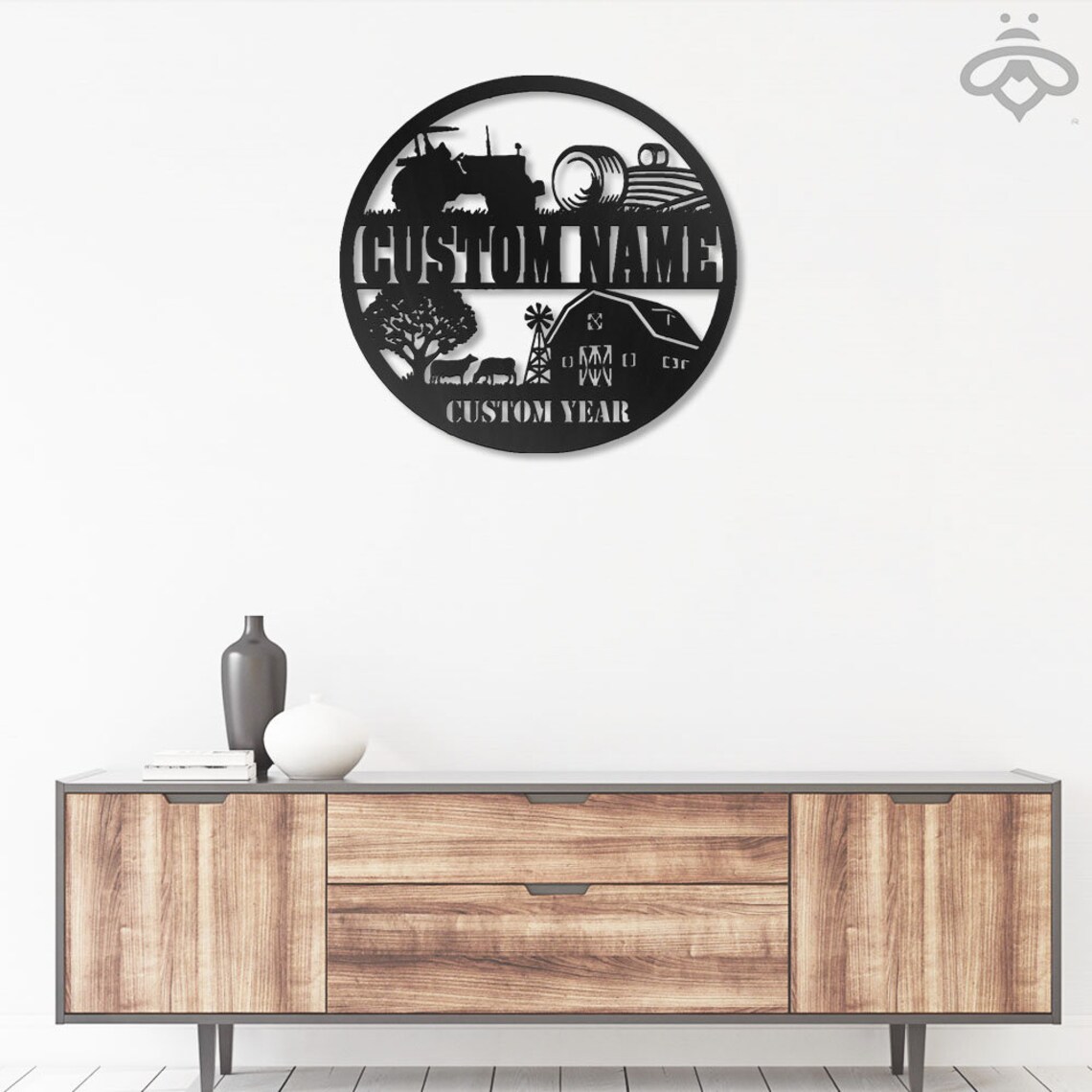 Custom Farm Metal Wall Art With Led Lights Personalized Etsy