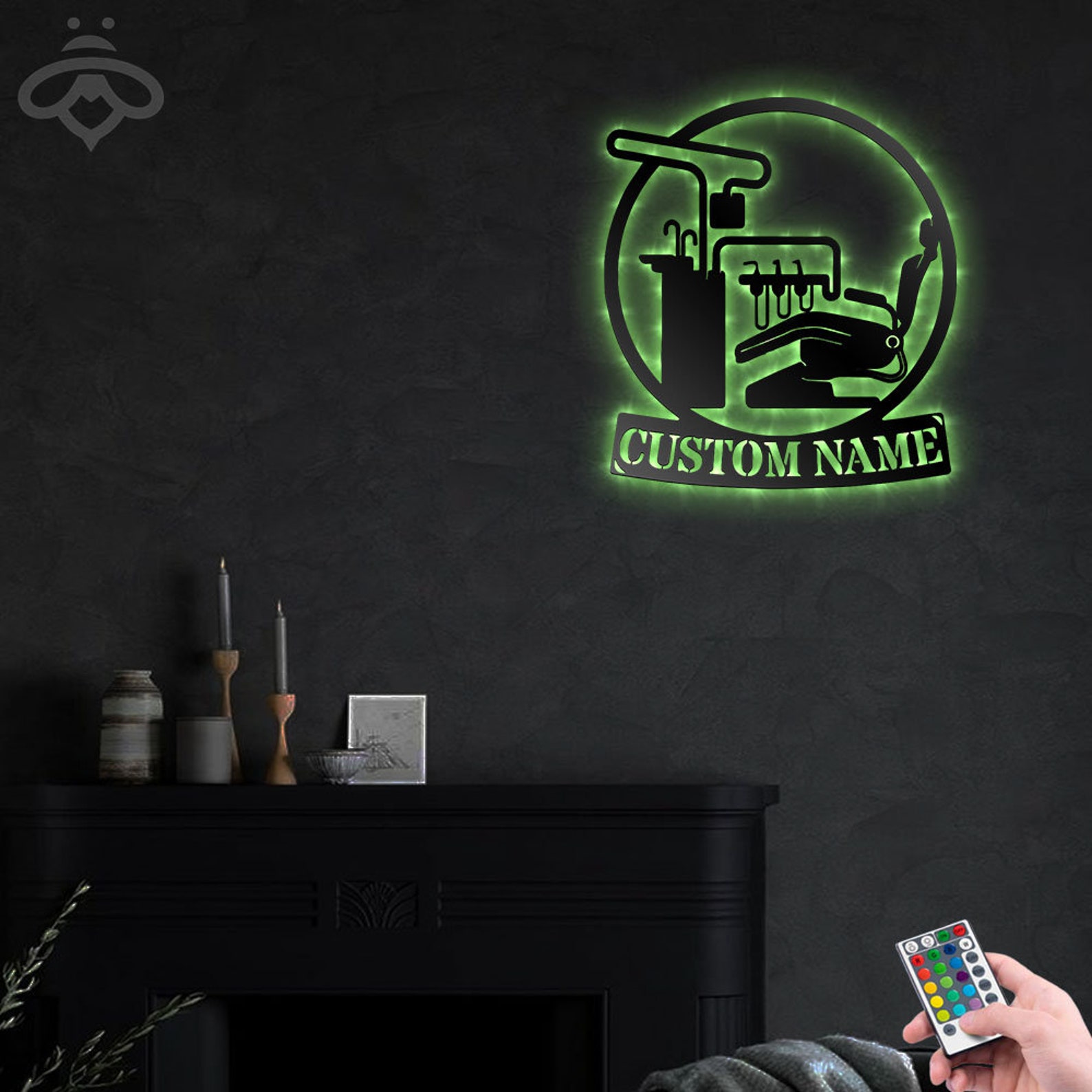 Custom Dental Clinic Metal Wall Art With Led Lights Etsy