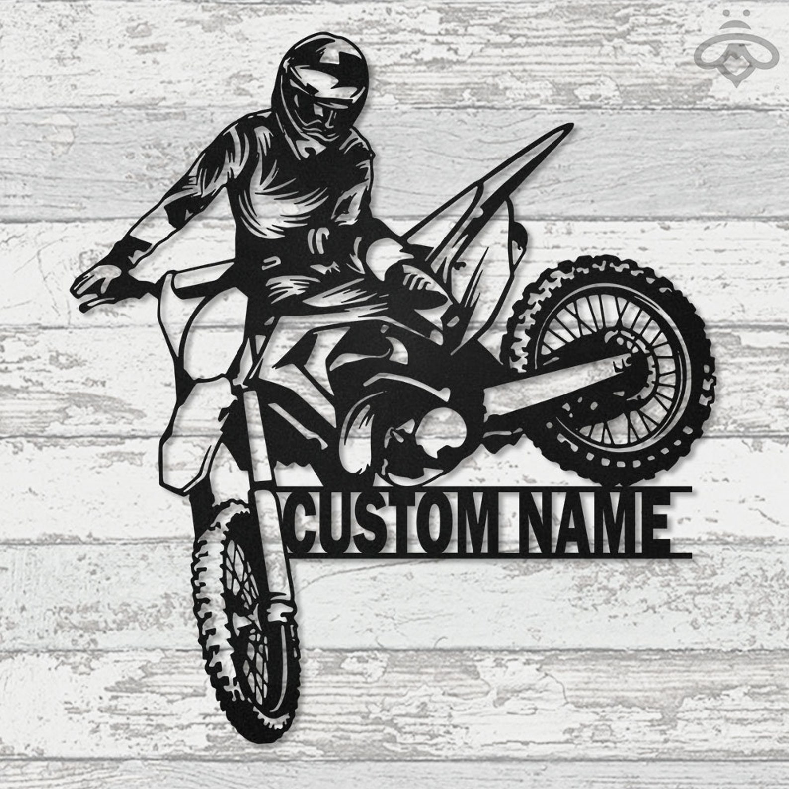 Custom Biker Metal Wall Art With Led Lights Personalized Dirt Etsy