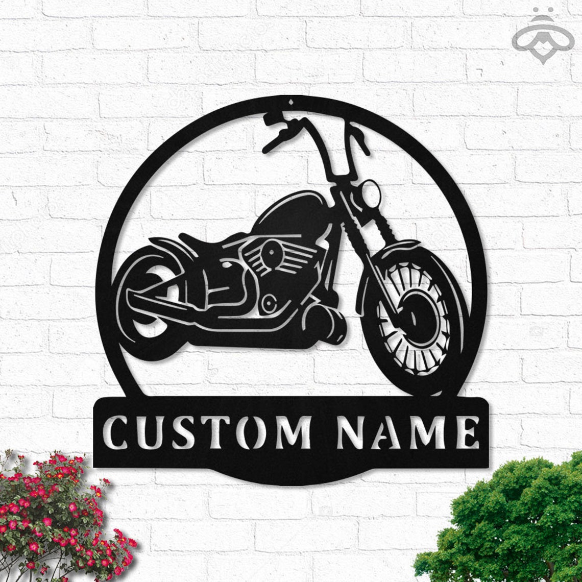 Custom Motorcycle Metal Wall Art With Led Lights Personalized Etsy