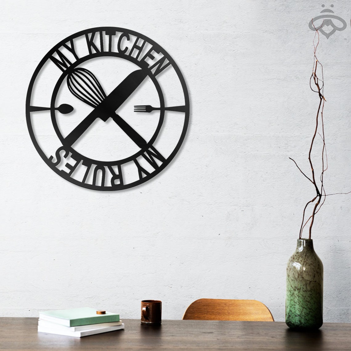 Custom Kitchen Metal Wall Art With Led Lights Personalized Etsy