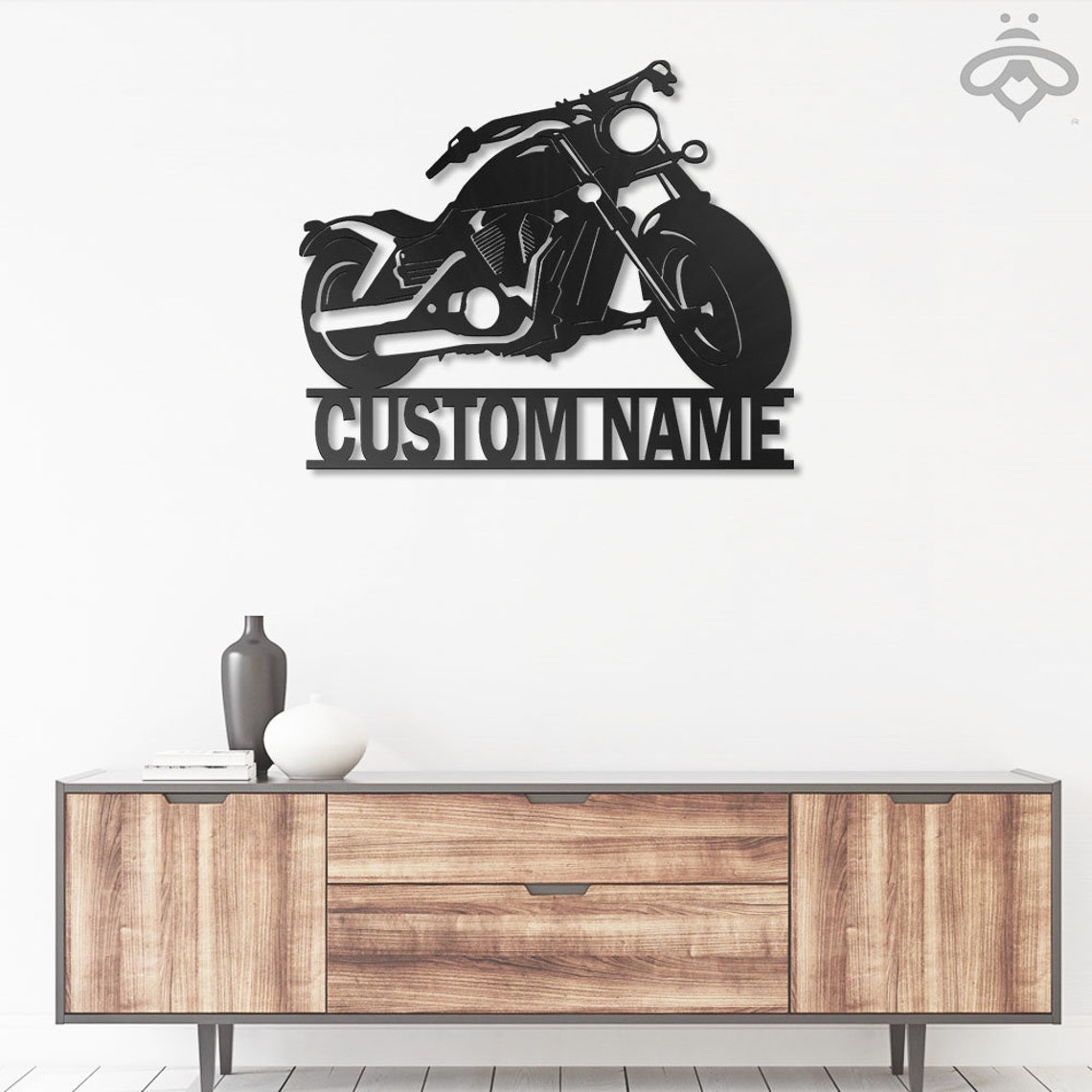 Custom Motorcycle Metal Wall Art With Led Lights Personalized Etsy