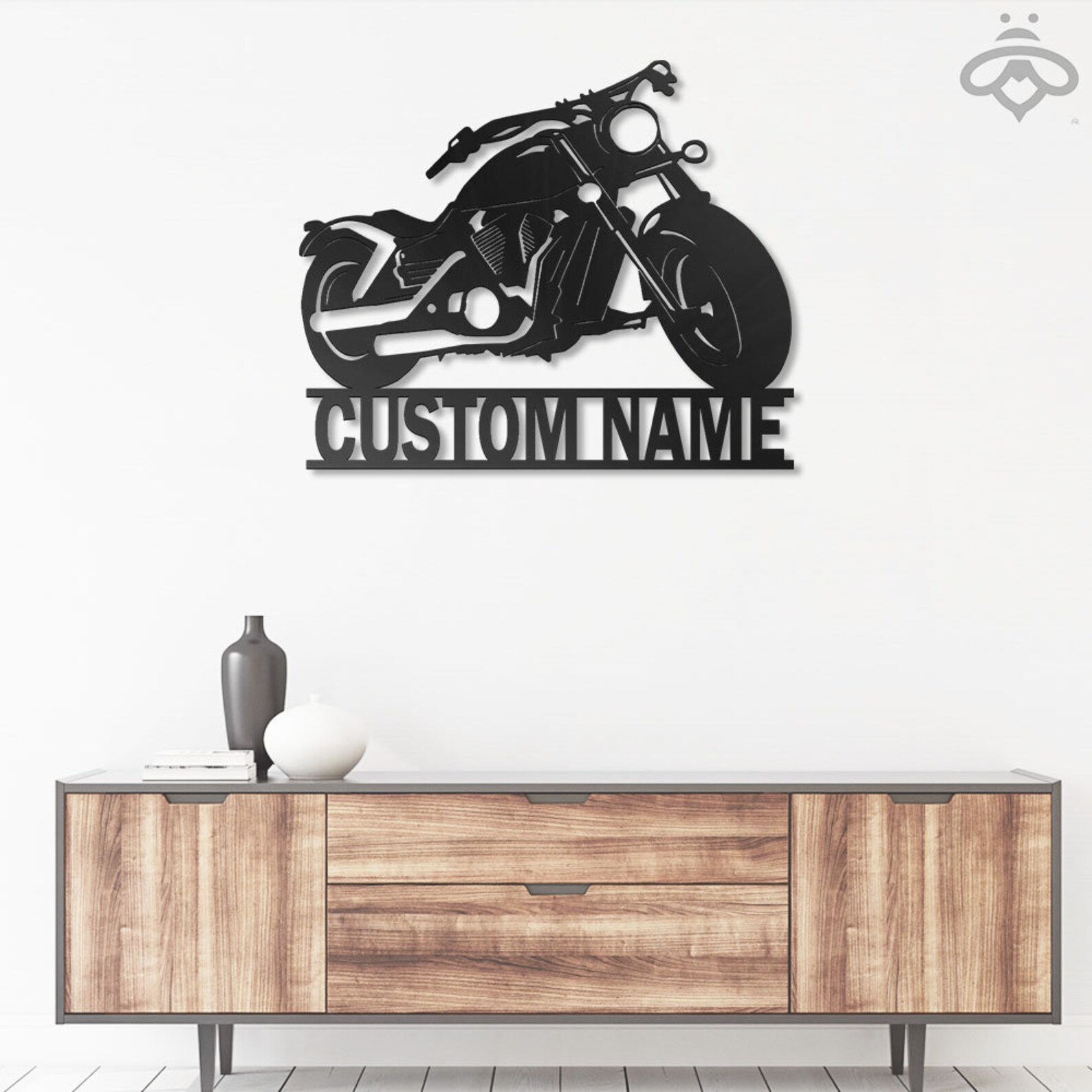 Custom Motorcycle Metal Wall Art With Led Lights Personalized Etsy