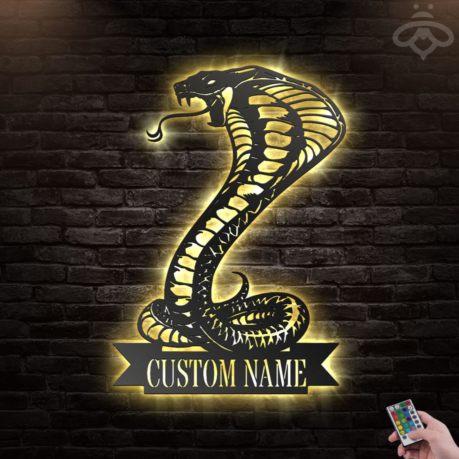Custom King Cobra Snake Metal Wall Art With Led Lights | Etsy