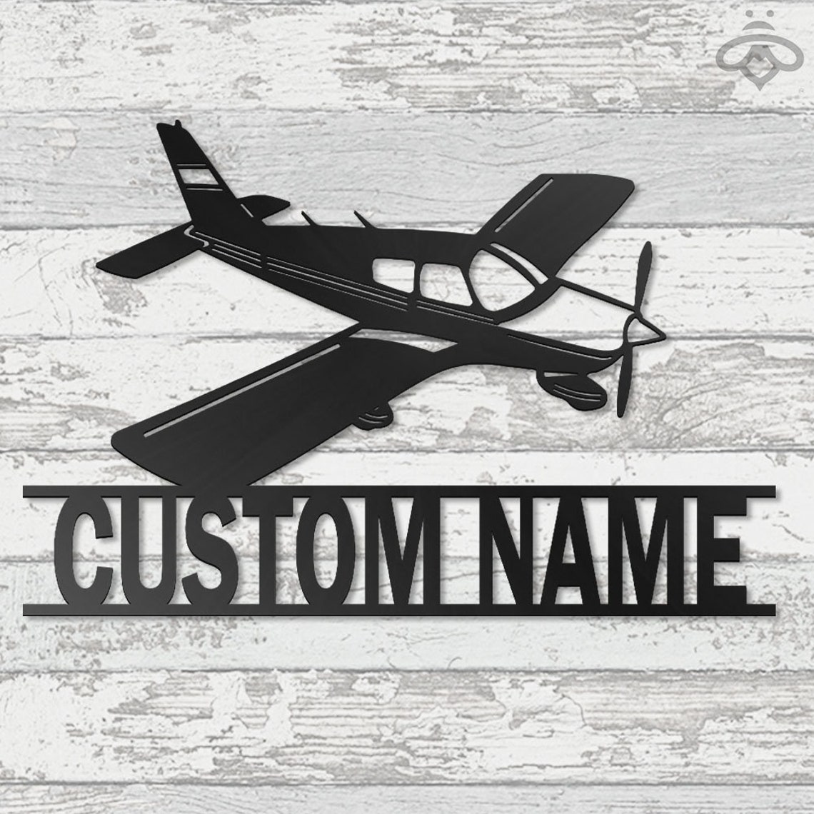 Custom Airplane Metal Wall Art With LED Lights Personalized Etsy
