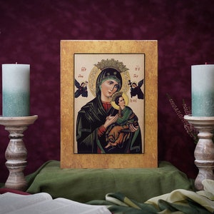 Icon Our Lady of Perpetual Help Hand made Ikonen Icoon  handmade icon, perfect present, religious picture, beautiful icon, religious icon