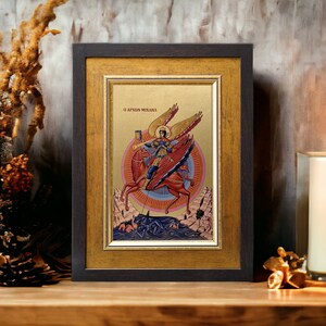 Painting Archangel Michael Hand made Image Bild handmade icon, perfect present, religious picture, beautiful icon, religious icon