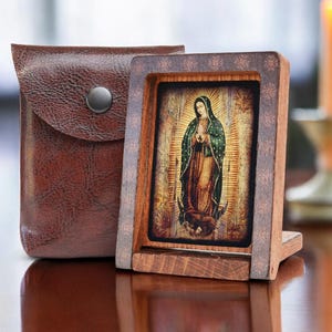 Icon travel LADY OF GUADALUPE Hand made perfect present, religious picture, beautiful icon, religious icon, Baptism gift