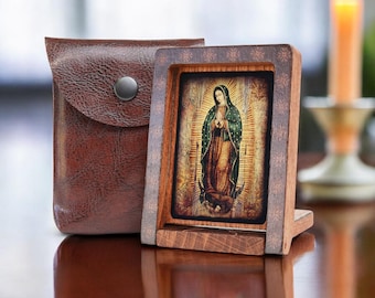 Icon travel LADY OF GUADALUPE Hand made perfect present, religious picture, beautiful icon, religious icon, Baptism gift