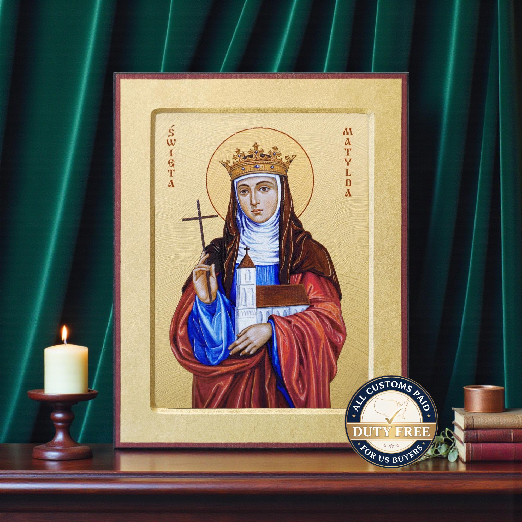 Sint Mathilda Icon SAINT MATILDA Icon | Catholic Gift for Newborn - Etsy