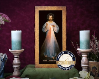 Icona GESÙ CRISTO MISERICORDIOSO Vilnius divina misericordia regalo perfetto, immagine religiosa, regalo di nozze, regalo di battesimo, regalo della Prima Comunione