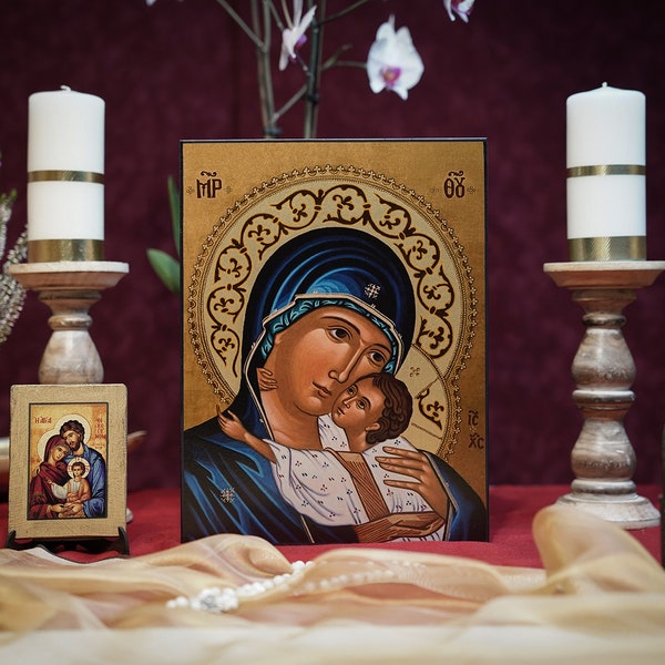 Icon HOLY MARY Hand made Ikonen Icoon  Ikone handmade icon, perfect present, religious picture, beautiful icon, religious icon