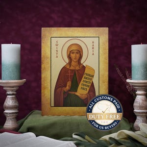 Icon SAINT DARIA Hand made, perfect present, religious picture, beautiful icon, religious icon, Confirmation, Communion gift, Patron
