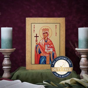 Icon Saint Matilda Mathilda Hand made Icoon  Ikone Icona perfect present, religious picture, beautiful icon, religious icon, Baptism gift
