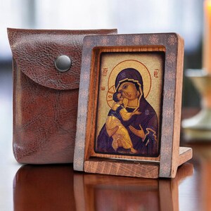 Icon travel OUR LADY Of VLADIMIR Hand made Icoon, handmade icon, perfect present, religious picture, beautiful icon, religious icon