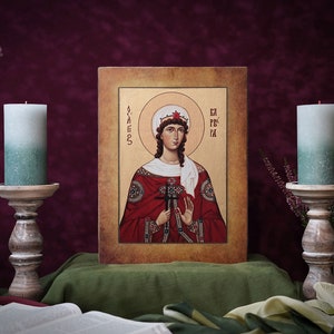 Icon Saint Barbara Hand made Ikonen Icoon Ikone Patron handmade icon, perfect present, religious picture, beautiful icon, religious icon