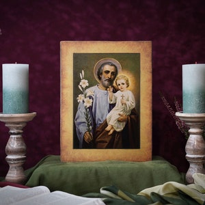 Icon SAINT JOSEPH Hand made Ikonen Icoon Patron icon, perfect present, religious picture, beautiful icon, religious icon