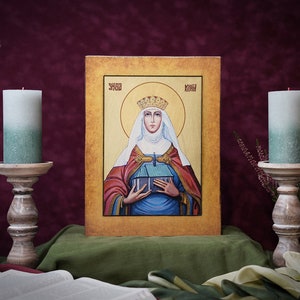 Icon Saint Kinga Hand made Ikonen Icoon Ikone Patron handmade icon, perfect present, religious picture, beautiful icon, religious icon