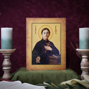 Icon Saint Gemma Hand made Ikonen Icoon  Ikone perfect present, religious picture, beautiful icon, religious icon, wedding gift