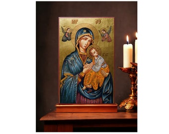 Icon Our Lady of Perpetual Help 7,9 x 11,2&quot; / 20 x 30 cm Ikone handmade icon, perfect present, religious picture, beautiful icon