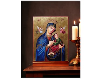 Icon Our Lady of Perpetual Help 7,9 x 9,8&quot; / 20 x 25 cm Ikone handmade icon, perfect present, religious picture, beautiful icon