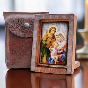 Icon travel HOLY FAMILY Hand made Ikonen Icoon  Ikone perfect present, religious picture, beautiful icon, religious icon, wedding gift