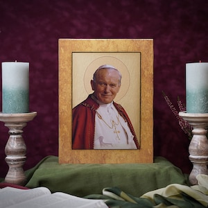 Icône Saint Jean-Paul II Ikonen fabriquée à la main Icône Saint François Ikone Patron