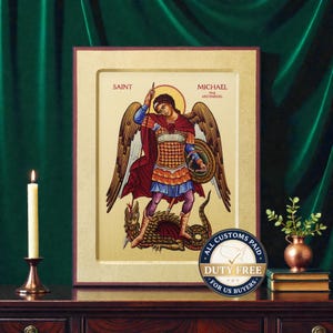 Aartsengel MICHAEL Icoon | christelijk cadeau eerste heilige communie
