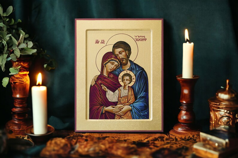 Icon Holy Family - Handmade - 7x9”