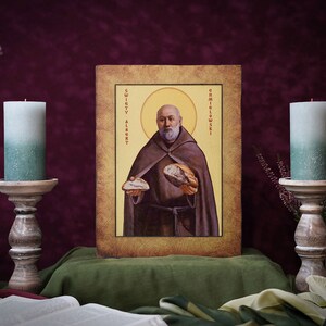 Icon Saint Albert Hand made Icoon  Ikone Icona perfect present, religious picture, beautiful icon, religious icon, Baptism gift