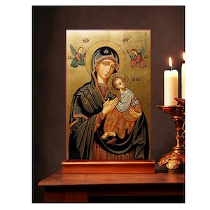 Icon Our Lady of Perpetual Help 7,9 x 11,2&quot; / 20 x 30 cm Ikone handmade icon, perfect present, religious picture, beautiful icon