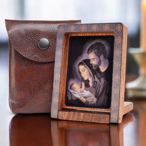 Icon travel HOLY FAMILY Hand made Ikonen Icoon  Ikone perfect present, religious picture, beautiful icon, religious icon, wedding gift