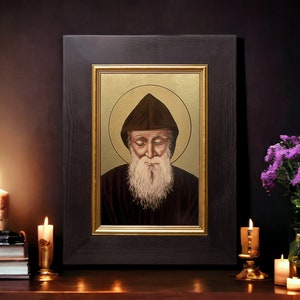Painting Charbel  Hand made Image Bild handmade icon, perfect present, religious picture, beautiful icon, religious icon