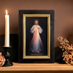 Peinture Jésus, j'ai confiance en toi divine miséricorde Image Bild icône faite à la main, cadeau parfait, image religieuse, belle icône, icône religieuse