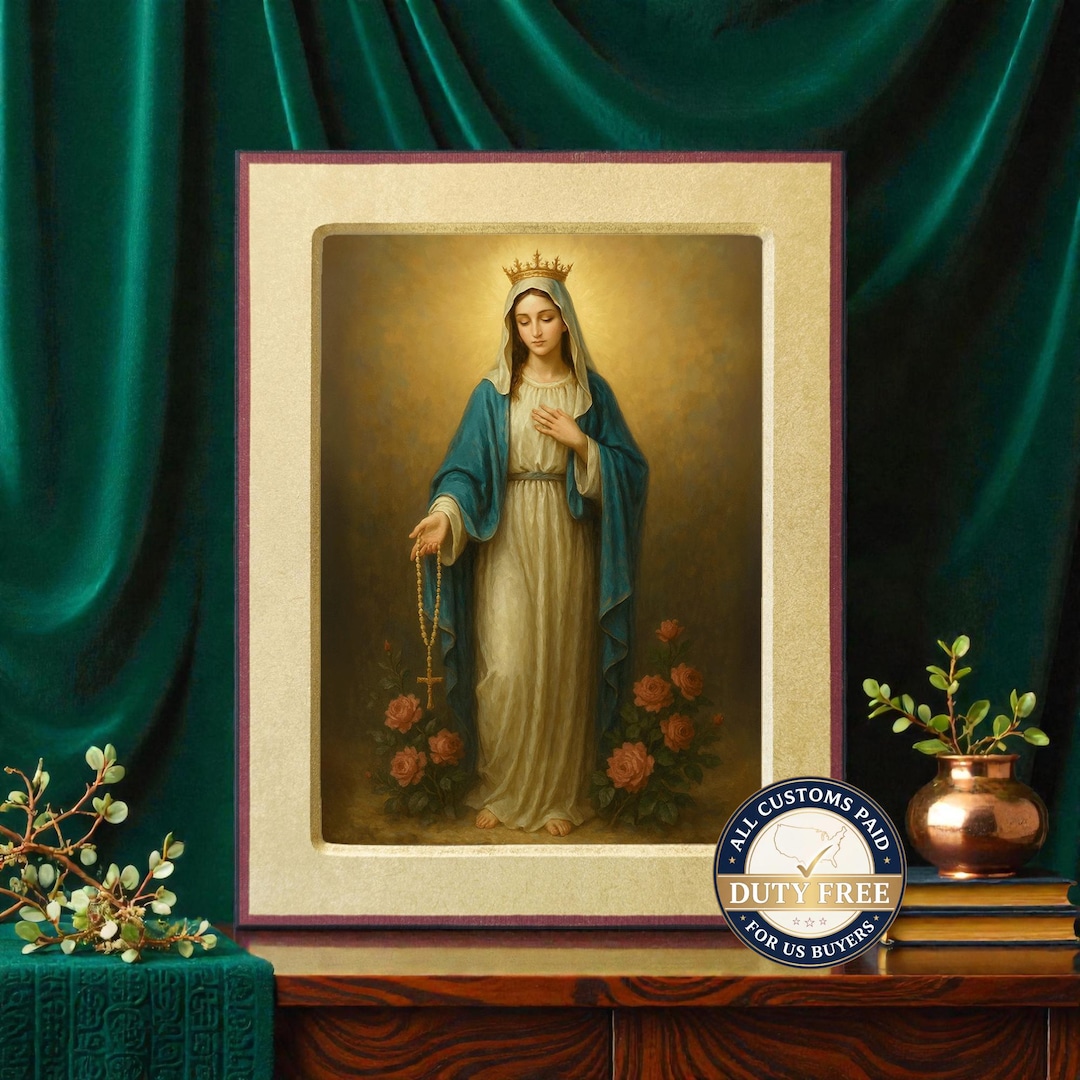 Our LADY of the ROSARY Icon | Christian Gift - Etsy
