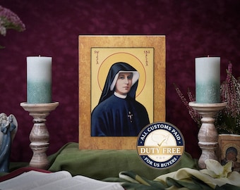 Ikone Heilige Faustina Handgemachte Ikonen Icoon Ikone perfektes Geschenk, religiöses Bild, schöne Ikone, religiöse Ikone, Hochzeitsgeschenk