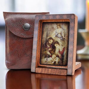 Icon travel HOLY FAMILY Hand made Ikonen Icoon  Ikone perfect present, religious picture, beautiful icon, religious icon, wedding gift